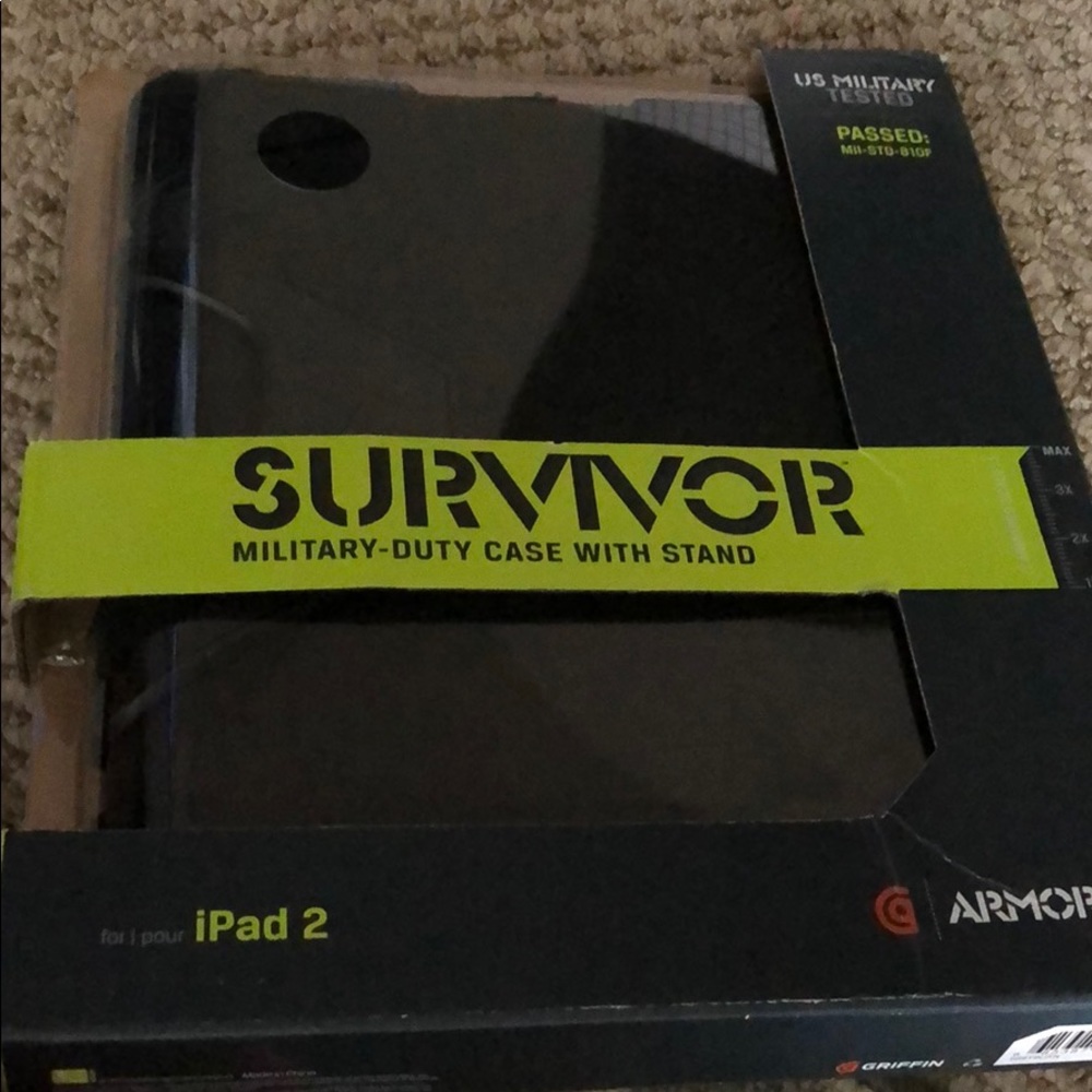 iPad military-duty case w stand